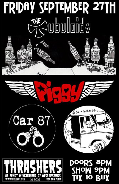 The Tubuloids, Piggy, Car 87, Blue + White Van @ Funky Winker Beans - Sep 27, 2013