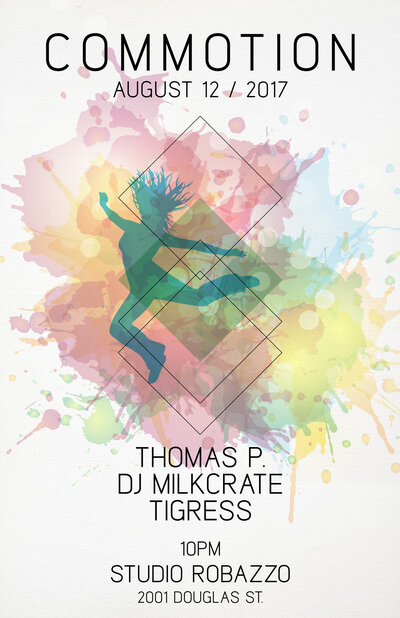 Commotion : house / electronic / disco dance party: Thomas P., TigRess, DJ Milkcrate @ Studio Robazzo Aug 12 2017 - May 6th @ Studio Robazzo
