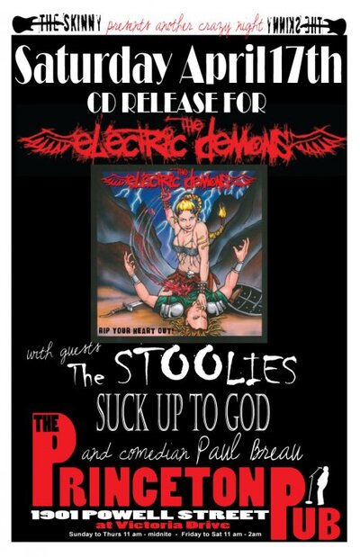 Tarja (THUNDERMONKY) Memorial/Fundraiser: Little Guitar Army, The Stoolies, Suck Up To God @ Princeton Pub Apr 17 2010 - May 12th @ Princeton Pub