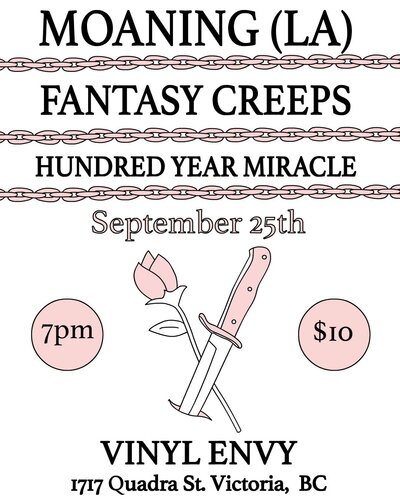 All the way from LA: Moaning, Fantasy Creeps, Hundred Year Miracle @ Vinyl Envy Sep 25 2016 - Jun 5th @ Vinyl Envy