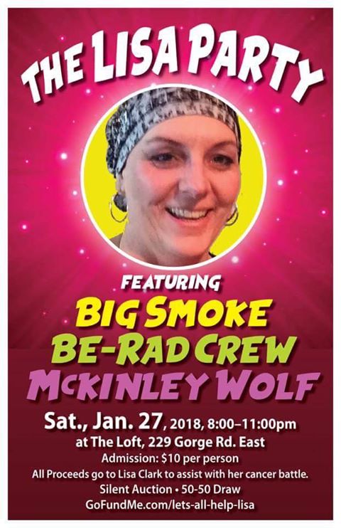 The Lisa Party: Big Smoke Band (Classic rock at its best), Be-Rad Crew (AC/DC tribut), McKinley Wolf (Victoria's favourite blues band) @ The Loft (Victoria) Jan 27 2018 - May 10th @ The Loft (Victoria)