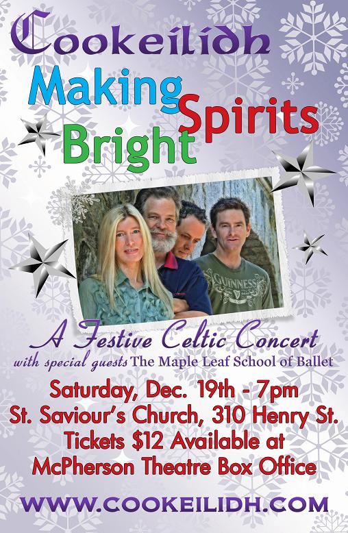 Making Spirits Bright!: Cookeilidh @ St. Saviour's Historic Church. 310 Henry St., Victoria BC Dec 19 2015 - Jun 4th @ St. Saviour's Historic Church. 310 Henry St., Victoria BC