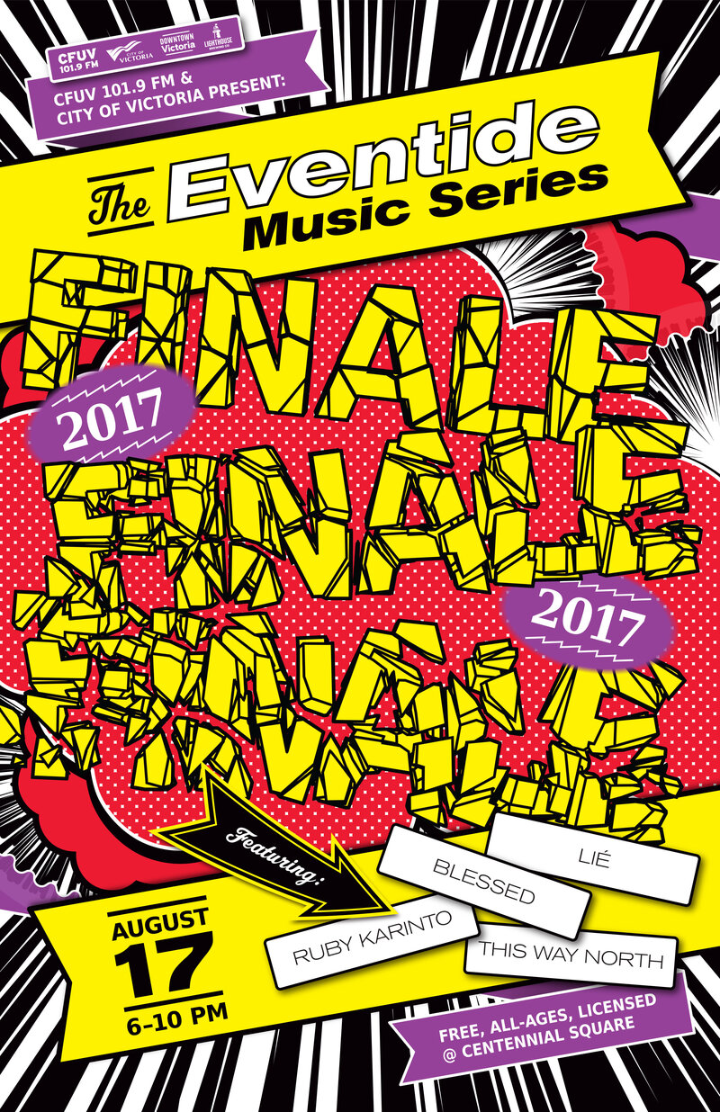 Eventide // CFUV: Finale of Eventide Music Series: Blessed, RUBY KARINTO, This Way North , Li&eacute; @ Centennial Square Aug 17 2017 - May 6th @ Centennial Square