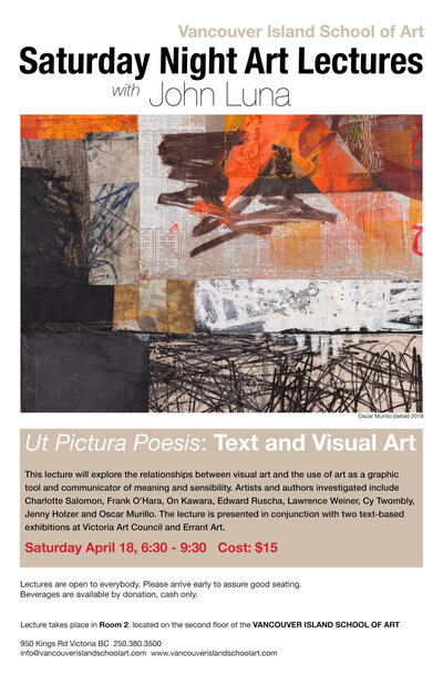 Saturday Night Lectures with John Luna @ Vancouver Island School of Art Apr 18 2020 - Jun 10th @ Vancouver Island School of Art