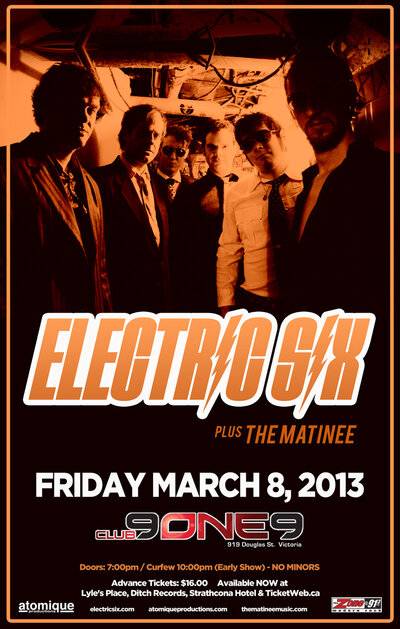 Electric Six, The Matine @ Distrikt Mar 8 2013 - May 6th @ Distrikt