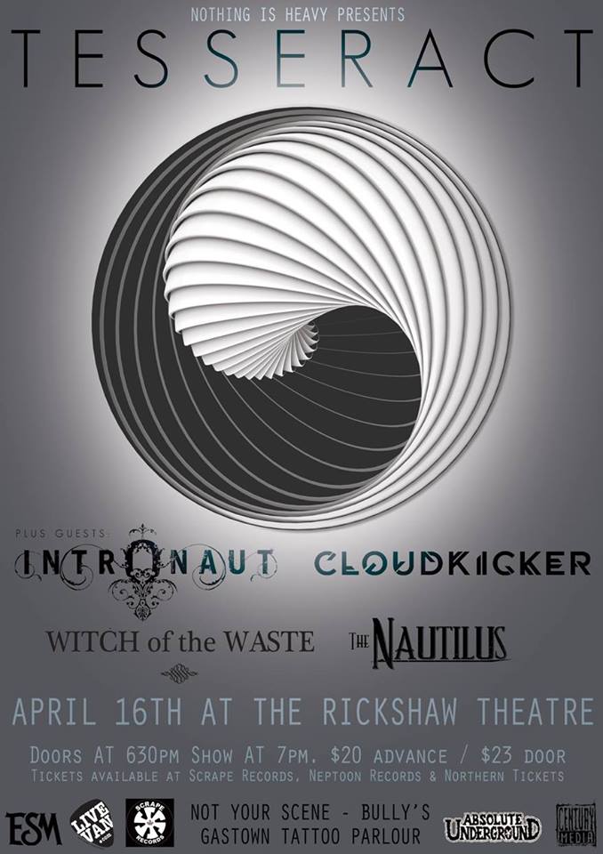 TesseracT, Intronaut, CLOUDKICKER, Witch Of The Waste, The Nautilus @ Rickshaw Theatre Apr 16 2014 - May 8th @ Rickshaw Theatre