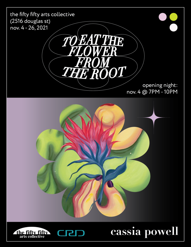 To Eat The Flower From The Root: Cassia Powell @ the fifty fifty arts collective Nov 4 2021 - Jul 3rd @ the fifty fifty arts collective