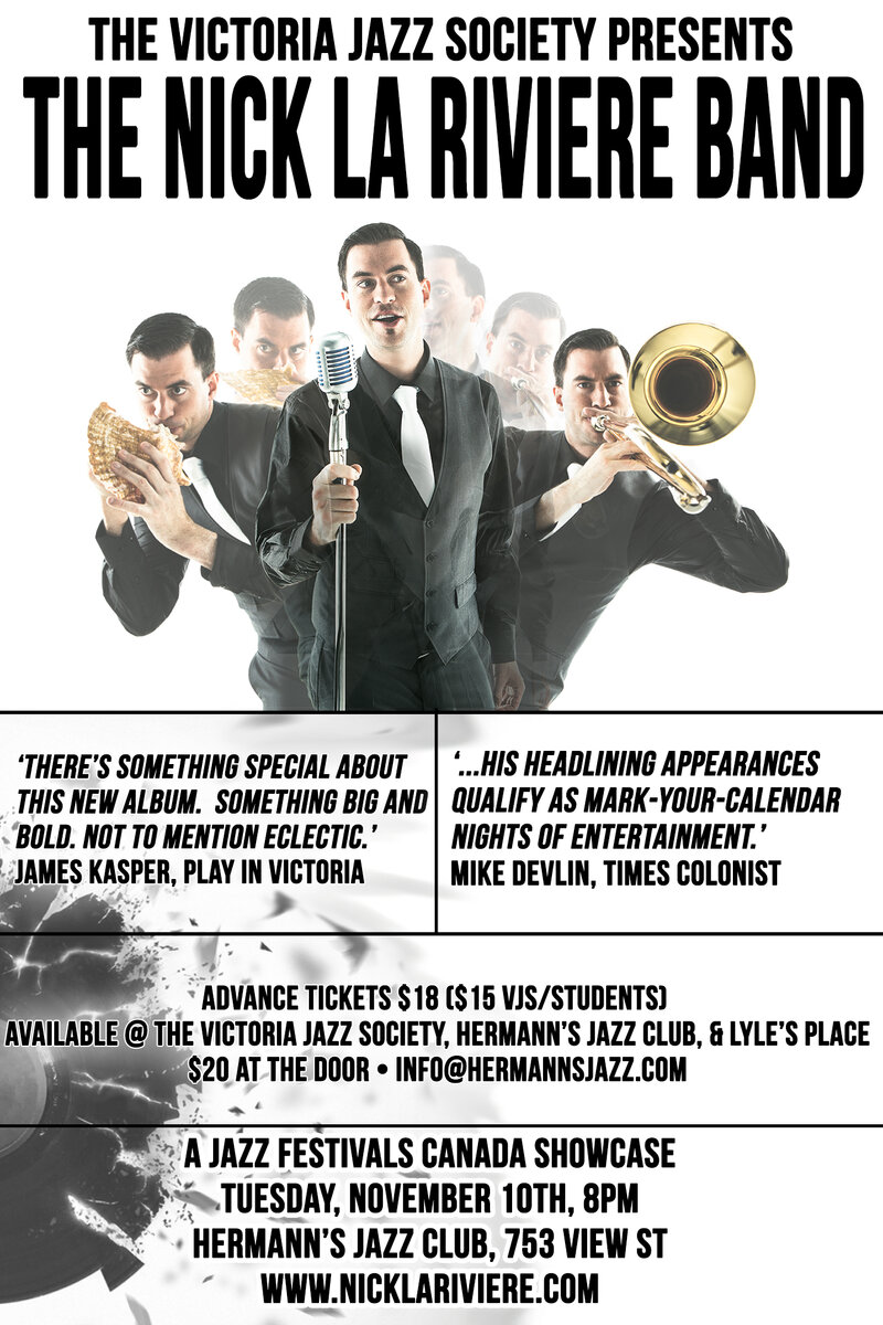 Nick La Riviere Band @ Hermann's Jazz Club Nov 10 2015 - May 8th @ Hermann's Jazz Club