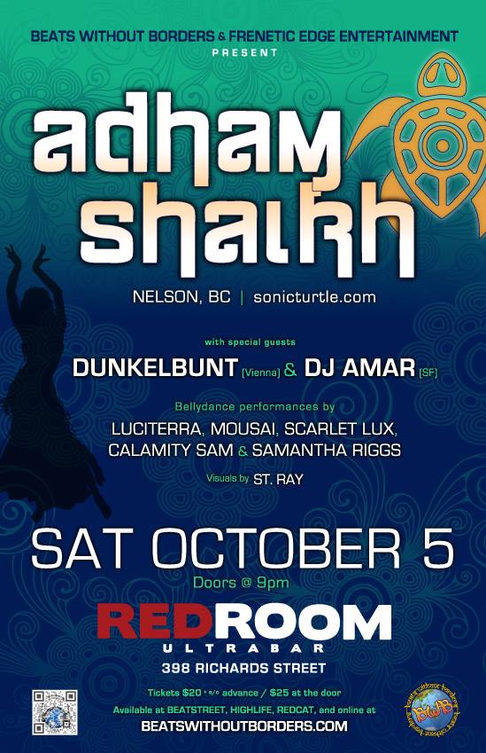 World Beats Live at the RedRoom: Adham Shaikh,  [dunkelbunt],  DJ AMAR @ The Red Room Oct 5 2013 - May 8th @ The Red Room