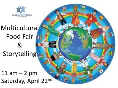 Multicultural Food Fair and Storytelling: Bollywood Beats, Zimbabwe Music Society, Thailand Dance Group, Food Vendors From Around The World, Stories across cultures @ Cook Street Village Activity Centre Apr 22 2017 - Jul 18th @ Cook Street Village Activity Centre