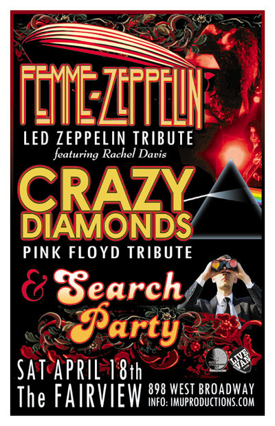 Femme Zeppelin, Crazy Diamonds, Search Party @ Fairview Pub - Apr 18, 2015