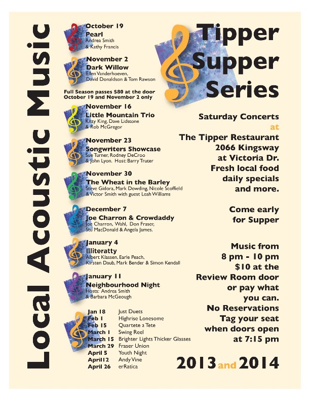 John Lyon, Sue Turner Band, Rodney DeCroo @ The Tipper Nov 23 2013 - May 13th @ The Tipper
