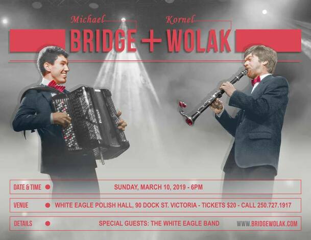 Dynamic Accordion and Clarinet Concert: Michael Bridge, Accordion, Kornel Wolak, Clarinet, White Eagle Polish Band @ White Eagle Polish Hall Mar 10 2019 - May 6th @ White Eagle Polish Hall