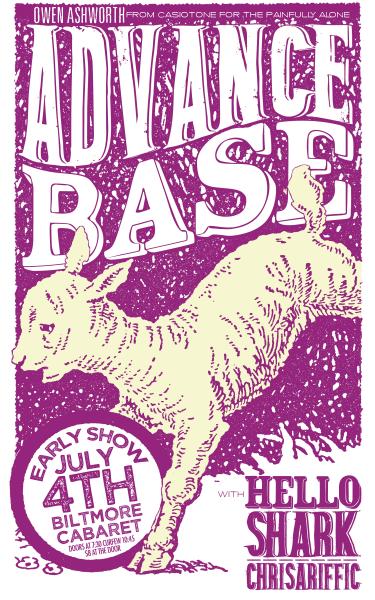 Advance Base , Hello Shark , Chris-a-riffic @ The Biltmore Cabaret Jul 4 2012 - May 8th @ The Biltmore Cabaret