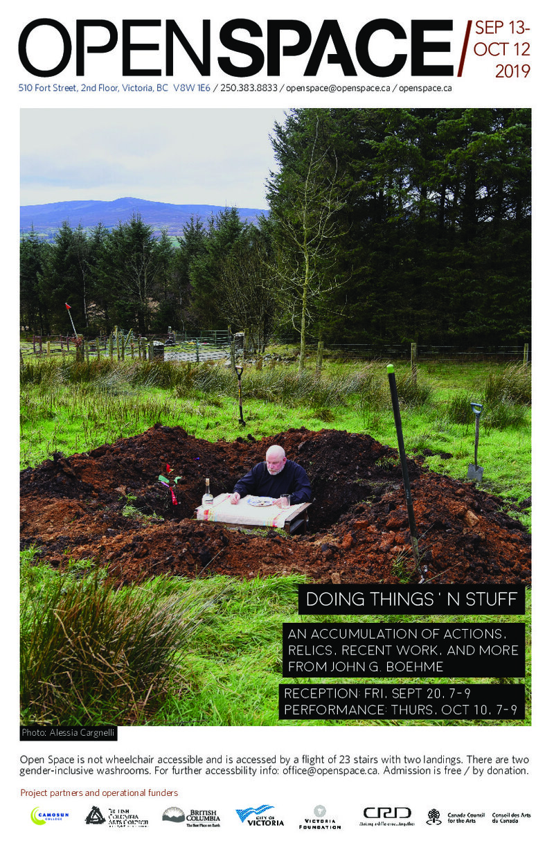 Doing Things n' Stuff: An accumulation of actions, relics, recent work, and more: John G Boehme @ Open Space Sep 13 2019 - May 7th @ Open Space