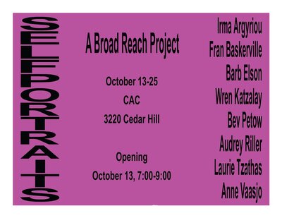 Selfportraits group show @ The Arts Centre at Cedar Hill  Oct 13 2016 - Jun 11th @ The Arts Centre at Cedar Hill 