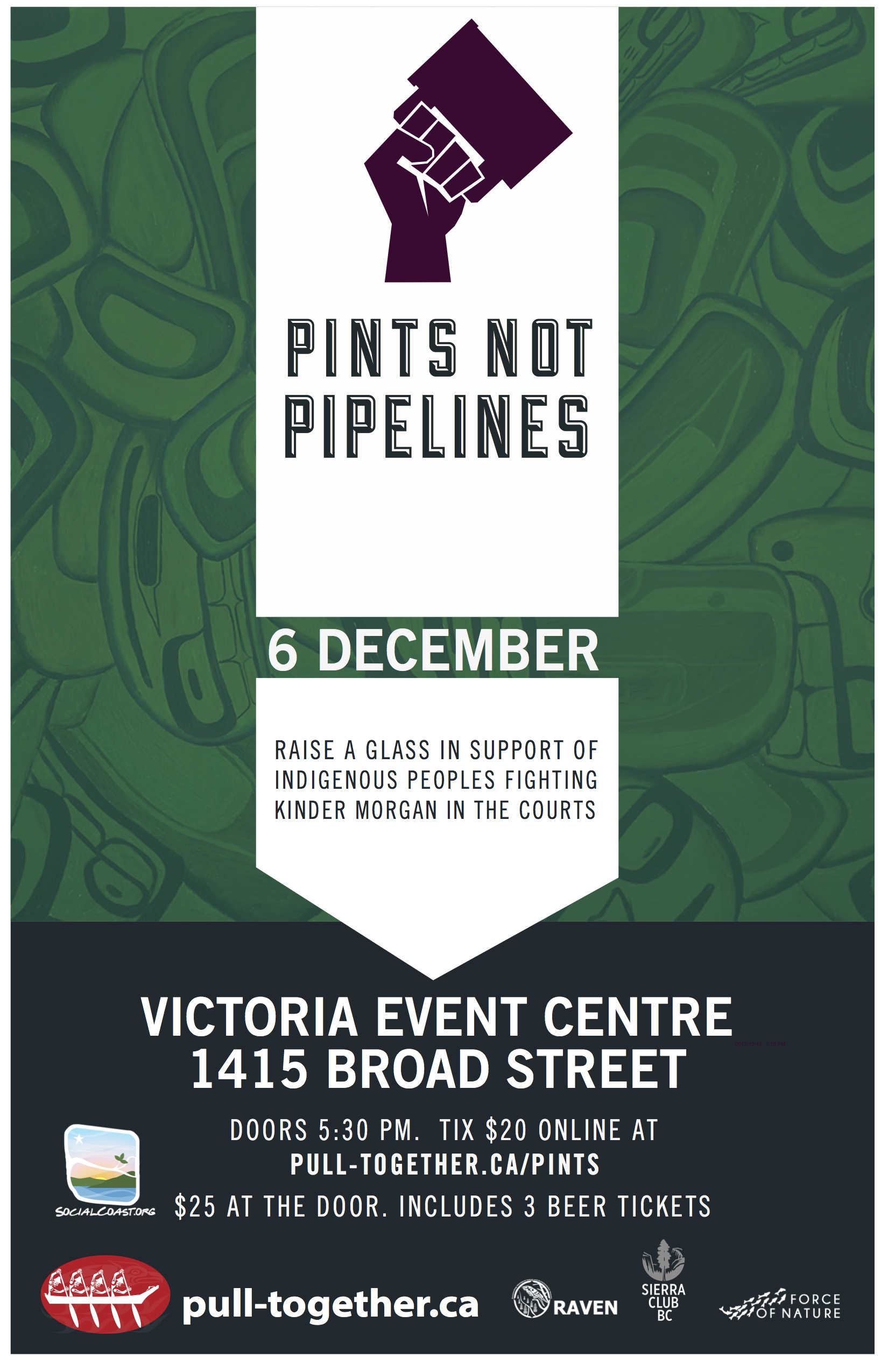 Pints Not Pipelines 3.0 @ Victoria Event Centre - Dec 06, 2017