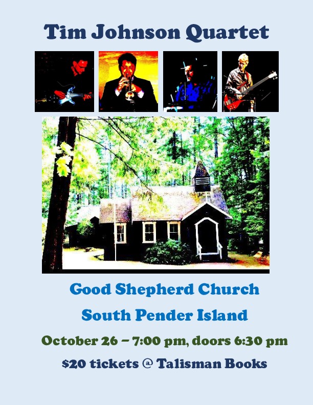 Jazz at the Old Church: Tim Johnson Quartet @ Good Shepherd Church Oct 26 2019 - May 1st @ Good Shepherd Church