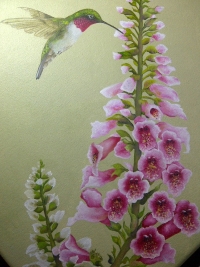 Hummingbird & Foxglove by 
Sharon March