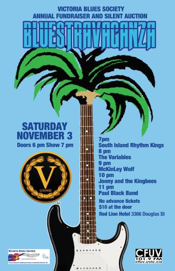 Bluestravaganza: Paul Black Band, Jonny and The Kingbees, McKinley Wolf, The Variables, The South Island Rhythm Kings @ V-lounge Nov 3 2018 - May 6th @ V-lounge