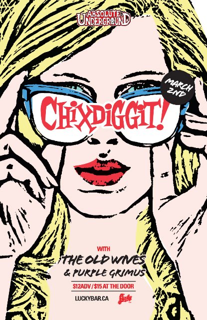 Fat Wreck Chords recording artists: Chixdiggit, the OLD WIVES, Purple Grimus @ Lucky Bar Mar 2 2012 - May 6th @ Lucky Bar