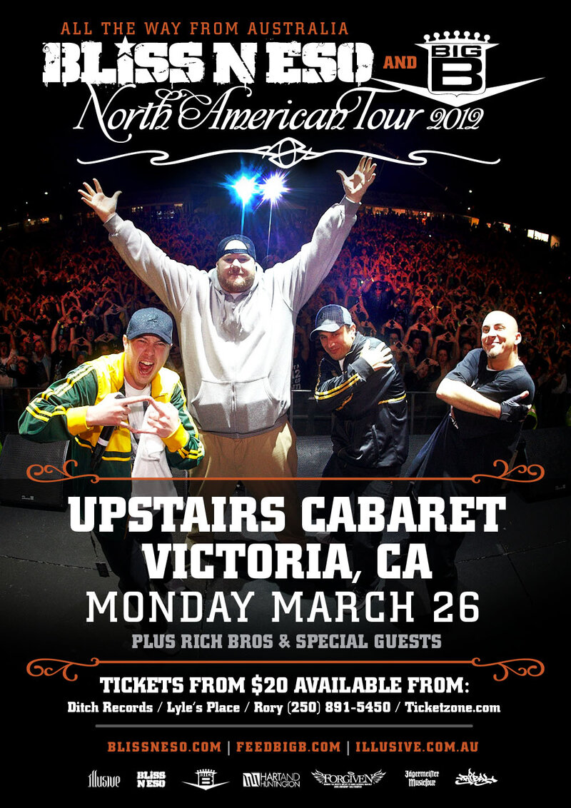 Bliss N Eso, Big B @ Upstairs Mar 26 2012 - May 12th @ Upstairs