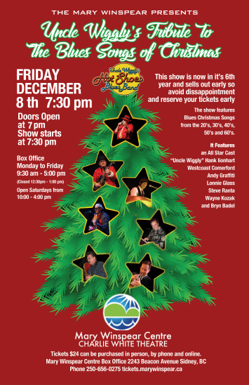 Blues Songs of Christmas: Uncle Wigglys Hot Shoes Blues Band @ Mary Winspear Centre Dec 8 2017 - May 1st @ Mary Winspear Centre