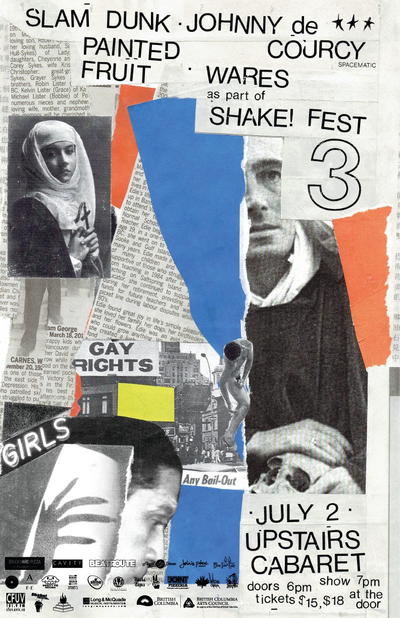 SHAKE! FEST 3 AT UPSTAIRS with: Slam Dunk, Johnny De Courcy, Painted Fruit, Wares @ Upstairs Jul 2 2016 - May 6th @ Upstairs