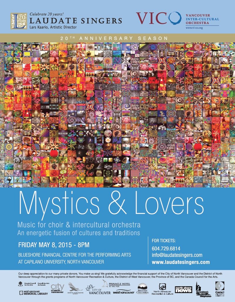 MYSTICS & LOVERS: Laudate Singers, Vancouver Inter-Cultural Orchestra, Jamal Salavati Kurdestani @ BlueShore Financial Centre for the Performing Arts at Capilano U - May 08, 2015
