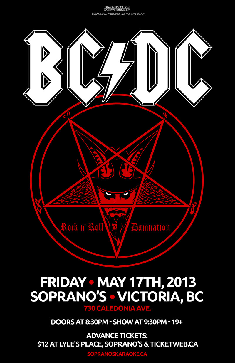 BC&rsquo;s Ultimate AC / DC Tribute BC / DC: BC/DC @ Soprano's May 17 2013 - May 6th @ Soprano's