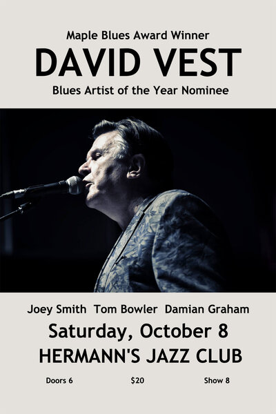 David Vest @ Hermann's Jazz Club Oct 8 2016 - May 15th @ Hermann's Jazz Club