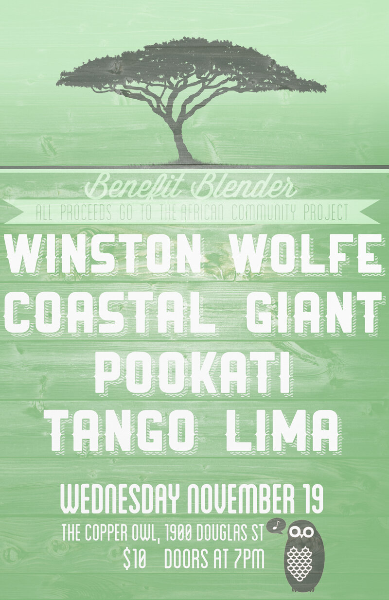 Winston Wolfe, Coastal Giant, Pookati, Tango Lima @ Copper Owl Nov 19 2014 - Apr 30th @ Copper Owl