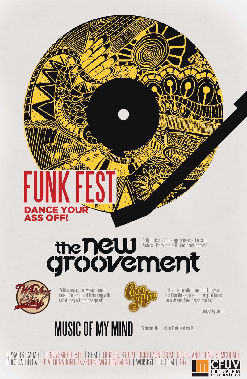 Funk Fest!: The New Groovement, Whiskey Chief, Coco Jafro @ Upstairs Nov 8 2012 - May 9th @ Upstairs