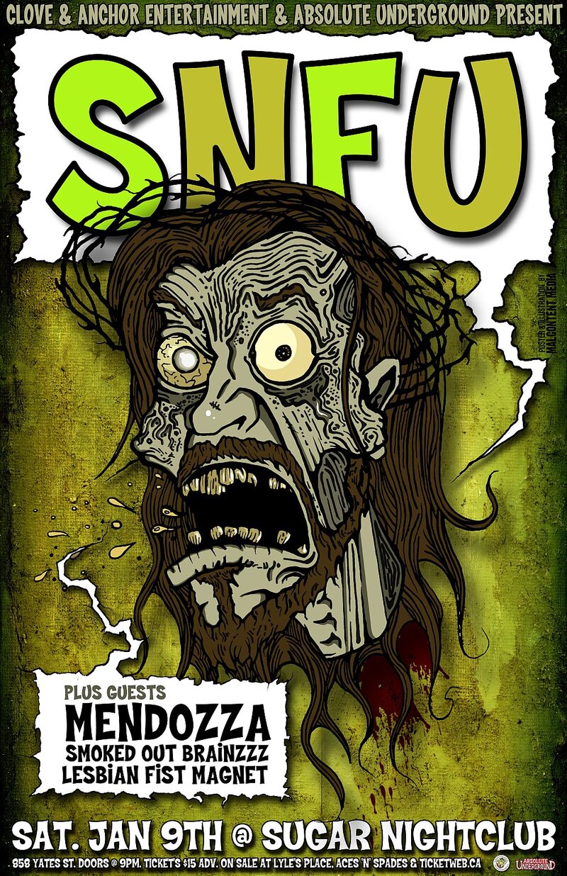 3rd Screening of Absolute Underground TV: SNFU, Mendozza, Smoked Out Brainzzz, Lesbian Fist Magnet @ Capital Ballroom Jan 9 2010 - May 7th @ Capital Ballroom