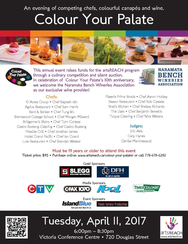 Colour Your Palate @ Victoria Conference Centre Theatre Apr 11 2017 - May 12th @ Victoria Conference Centre Theatre