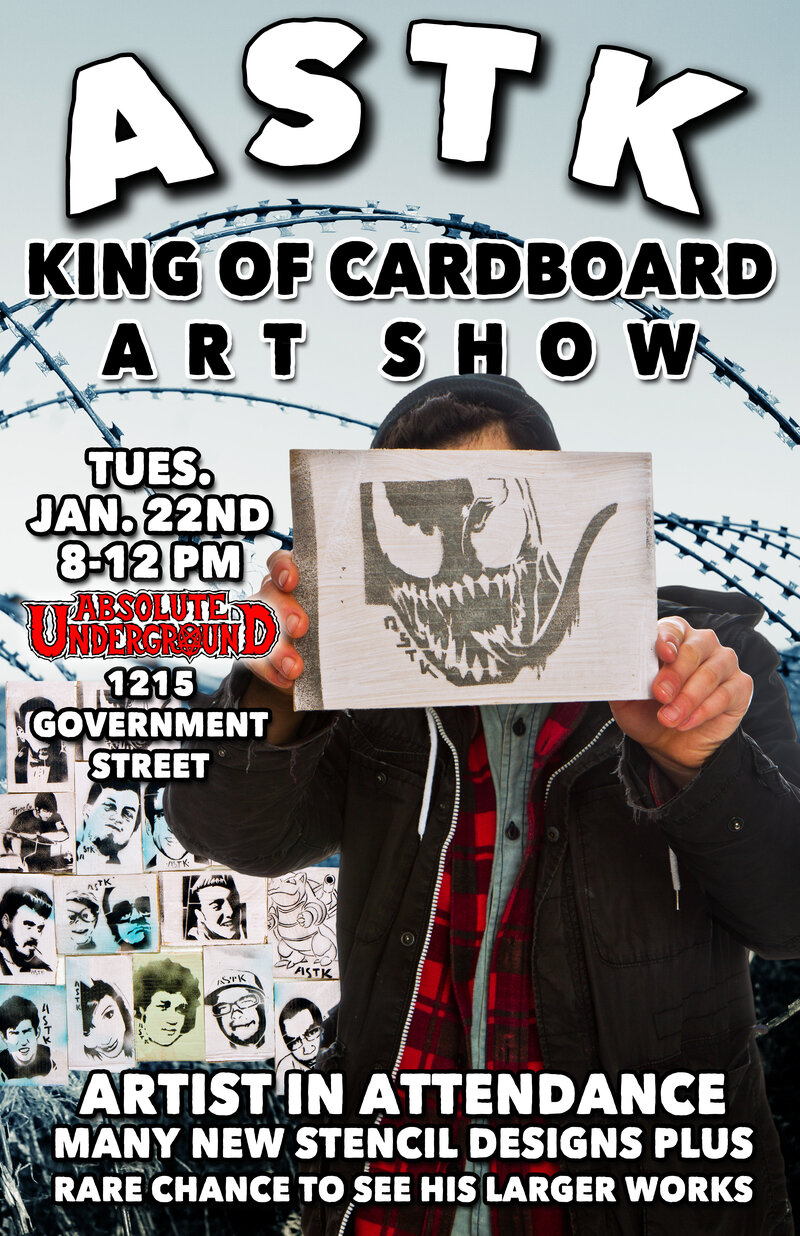 ASTK: King of Cardboard Artshow @ Absolute Underground Gallery Jan 22 2013 - May 6th @ Absolute Underground Gallery