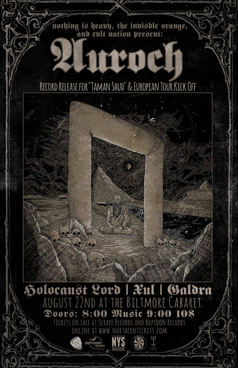 Auroch, Holocaust Lord, XUL @ The Biltmore Cabaret Aug 22 2014 - May 6th @ The Biltmore Cabaret