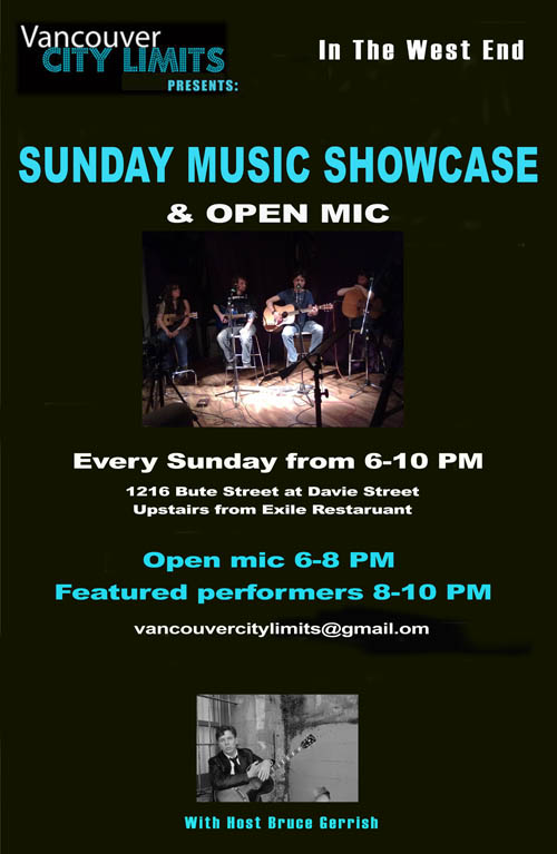 Sunday Music Showcase and Open Mic: Willy Ward and The Cooler Kings  (8:30PM), Blair Hebert (8PM), Open Mic (6-8PM) @ 1216 Bute Street - Dec 14, 2014