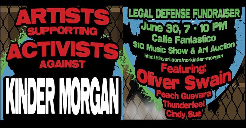 Artists Supporting Activists Against Kinder Morgan: Oliver Swain, Peach Guevara, Cindy Sue, Thunderfeet @ Caffe Fanastico, 965 Kings Rd, Victoria, BC V8T 1W7 Jun 30 2018 - May 5th @ Caffe Fanastico, 965 Kings Rd, Victoria, BC V8T 1W7