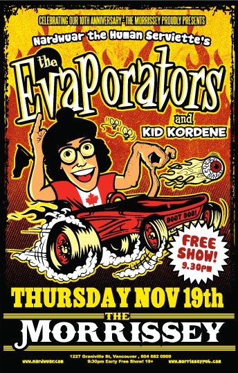 Morrissey 10th Anniversary FREE Show: The Evaporators, Kid Kordene @ Morrissey Pub - Nov 19, 2009