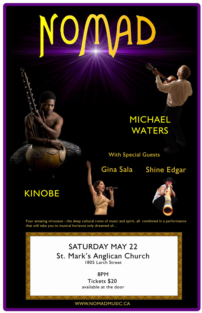Nomad - with Gina Sala and Shine Edgar: Gina Sala , Shine Edgar @ St. Mark's Anglican Church May 22 2010 - May 10th @ St. Mark's Anglican Church