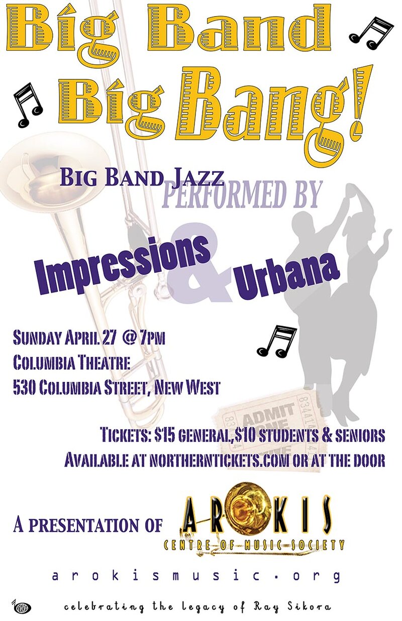 Big Band Big Bang!: Impressions Big Band, Urbana Big Band @ The Columbia Theatre Apr 27 2014 - May 6th @ The Columbia Theatre