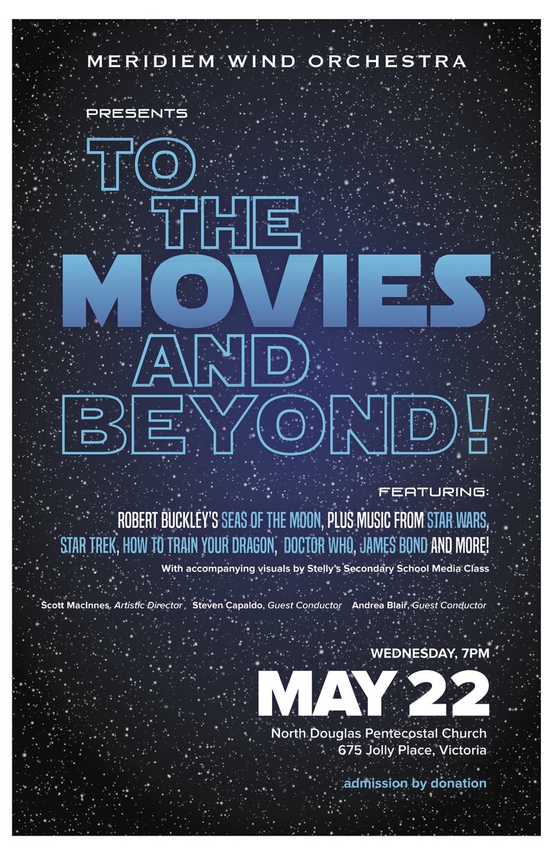 Meridiem Goes To The Movies & Beyond!: Meridiem Wind Orchestra @ North Douglas Church May 22 2019 - Jun 4th @ North Douglas Church