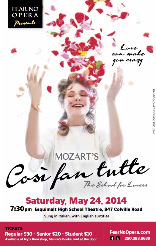 Mozart's Cos&igrave; fan tutte @ Esquimalt Community Theatre May 24 2014 - May 5th @ Esquimalt Community Theatre