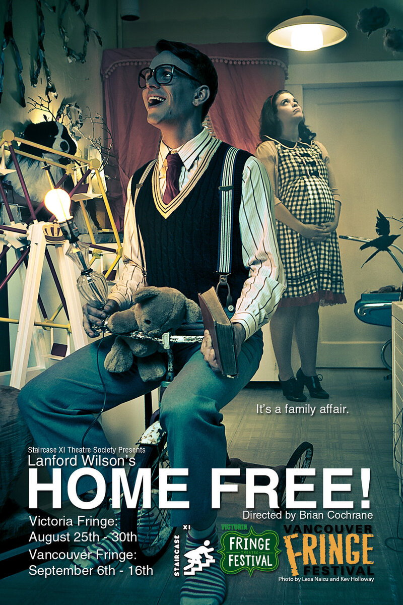 Home Free is an evocative dark comedy filled with fun, adventures and surprises.: Staircase Xi Theatre Society, Brian Cochrane, Jason Clift, Maryanne Renzetti @ Fairfield Hall - Aug 26, 2012