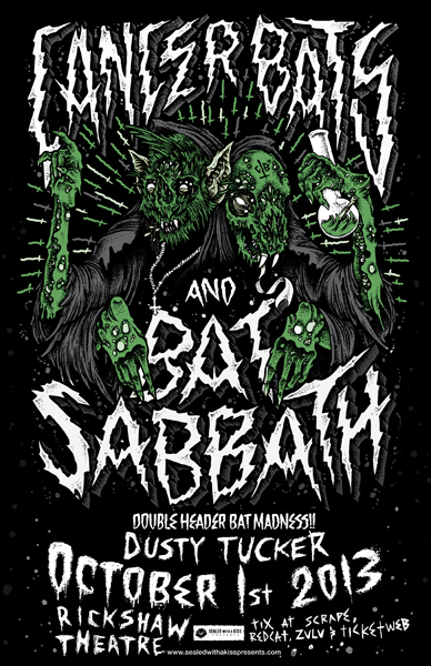 Cancer Bats / Bat Sabbath, Cancer Bats, Bat Sabbath, Dusty Tucker @ Rickshaw Theatre Oct 1 2013 - May 6th @ Rickshaw Theatre