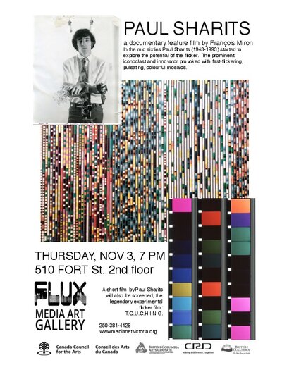 Paul Sharits documentary film screening: Paul Sharits, Francois Miron @ Flux Media Gallery Nov 3 2016 - May 12th @ Flux Media Gallery
