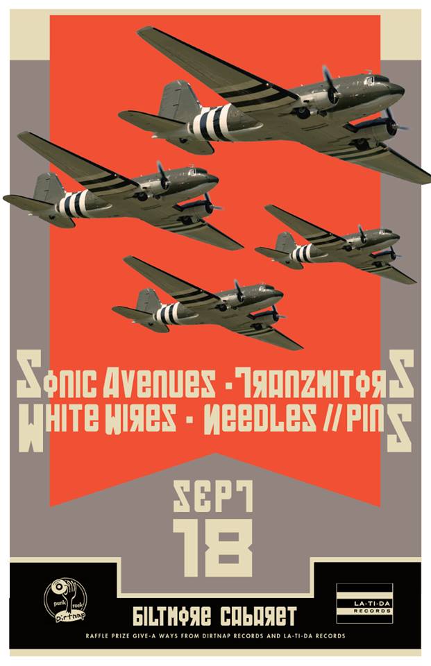 SONIC AVENUES, The Tranzmitors, White Wires, Needles//Pins @ The Biltmore Cabaret Sep 18 2013 - May 6th @ The Biltmore Cabaret