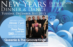 New Years Dinner Dance: Queenie and the Groove Kings @ Leonardo da Vinci Centre Dec 31 2013 - May 9th @ Leonardo da Vinci Centre