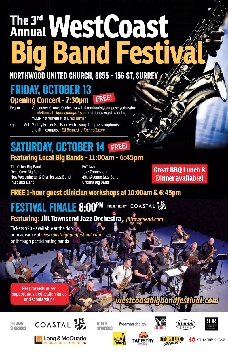 WestCoast Big Band Festival 2017: Jill Townsend Jazz Orchestra @ Northwood United Church Oct 14 2017 - May 7th @ Northwood United Church